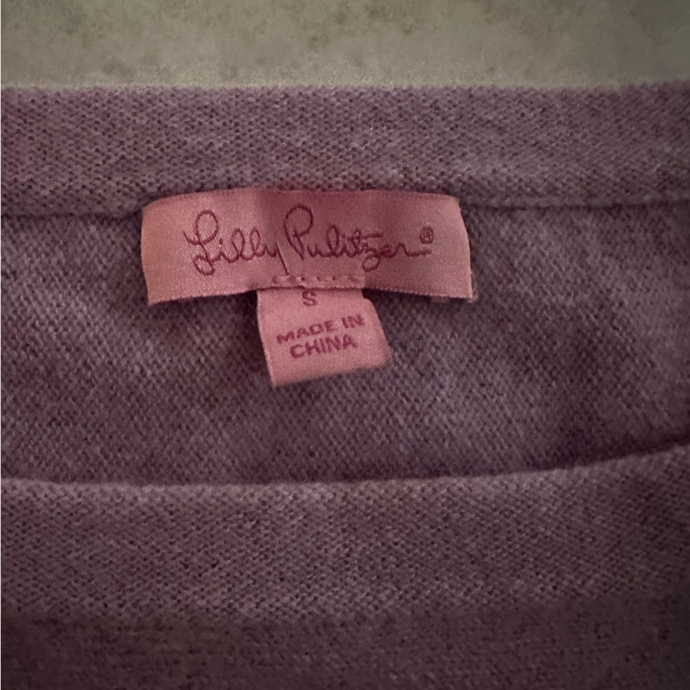 Lilly Pulitzer Lavender Cashmere Crew Neck Sweater